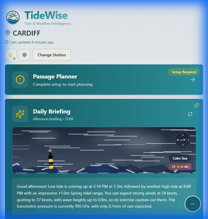 TideWise App Interface